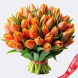 Маленькое фото 1: Букет из 30 оранжевых тюльпанов, Россия