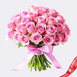 Маленькое фото 1: Букет из 45 розовых роз, Россия, В 40см