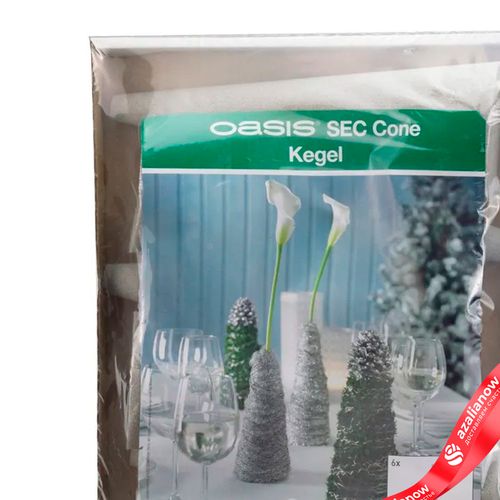 Фото 5: Оазис «Конус» 8х24 см для сухоцветов (в уп. 6 шт.)