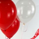 Маленькое фото 3: Композиция из 3 шаров с гелием, 30 см, красный, прозрачный