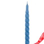 Маленькое фото 2: Свеча «Спираль», 8 часов, H 24 см x D 2 см, голубой