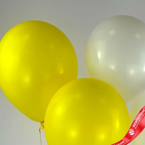 Фото 4: Композиция из 4 шаров с гелием, 30 см, желтый, белый