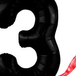 Маленькое фото 3: Шар с гелием «Цифра - 3 Slim», 102 см., черный блеск