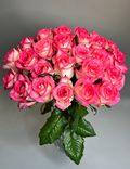 Фото флориста 1: 25 розовых роз 50 см, Россия