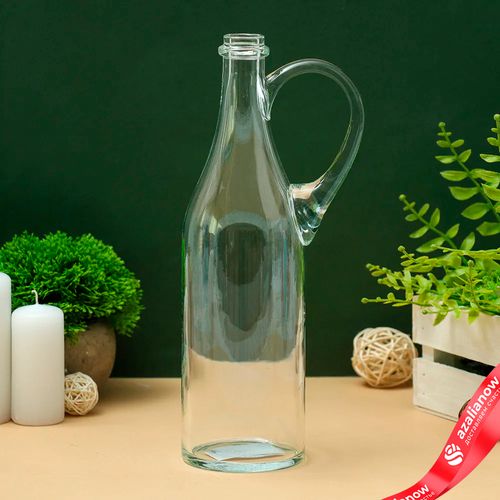 Бутыль «Литр» с ручкой, h=31 см, V=1 л, d нар. 2,9 мм, d внутр. 1,9 мм, прозрачная