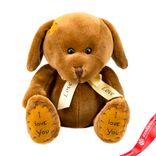 Маленькое фото 1: Игрушка «Собачка с бантом», 25 см, коричневый