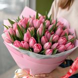 Маленькое фото 1: Букет из 55 розовых тюльпанов