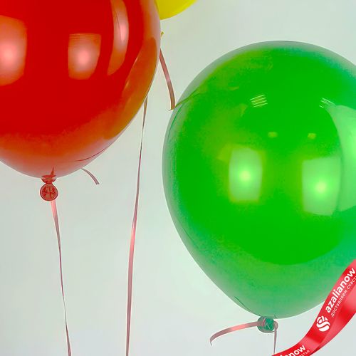 Фото 5: Композиция из 3 шаров с гелием, 30 см, красный, желтый, зеленый