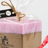 Маленькое фото 3: Свеча-квадрат «Йоркшир» (23 часа, пальмовый воск), 7x7xH7см, сиреневый