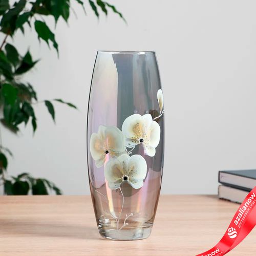 Ваза FLORA «Золотая орхидея» (дымка), d-8 см, 11,5х26 см