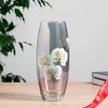 Маленькое фото 1: Ваза FLORA «Золотая орхидея» (дымка), d-8 см, 11,5х26 см