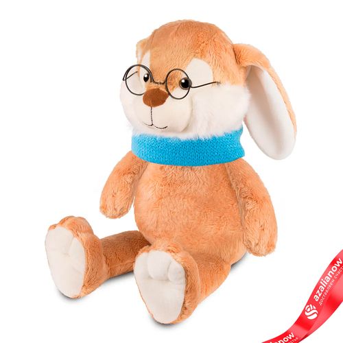 Игрушка «Кролик Эдик в шарфе», 20 см, коричневый, синий