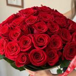 Маленькое фото 3: Акция! 51 премиальная красная роза 50 см, Россия