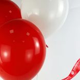 Маленькое фото 3: Композиция из 3 шаров с гелием, 30 см, красный, белый