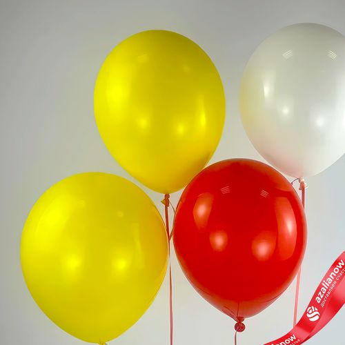 Фото 2: Композиция из 4 шаров с гелием, 30 см, желтый, белый, красный
