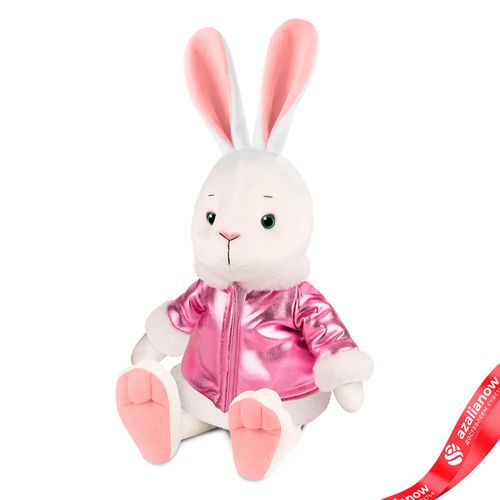 Игрушка «Крольчиха Молли в шубке», 25 см, белый, розовый