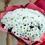 Маленькое фото 2: Букет из 19 белых кустовых ромашковых хризантем
