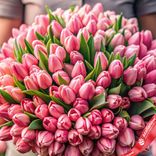 Маленькое фото 2: Букет из 400 розовых тюльпанов, Россия