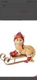 Фото флориста 1: Сувенир Котенок на санях новогодний, H11,5х6х9,5см, коричневый/красный