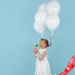 Маленькое фото 2: Композиция из 6 шаров с гелием, 30 см, белый