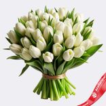 Маленькое фото 1: Букет из 30 белых тюльпанов, Россия