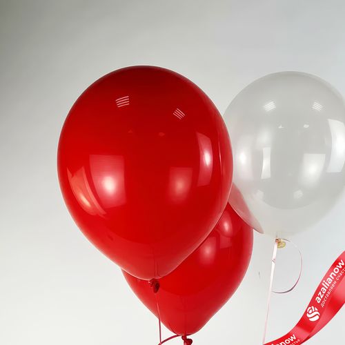 Фото 2: Композиция из 3 шаров с гелием, 30 см, красный, прозрачный