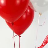 Маленькое фото 5: Композиция из 3 шаров с гелием, 30 см, красный, прозрачный