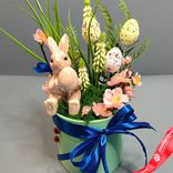 Маленькое фото 2: Композиция «Розовый зайка с яйцом»