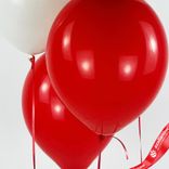 Маленькое фото 5: Композиция из 4 шаров с гелием, 30 см, красный, белый