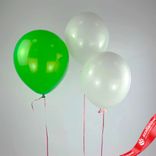 Маленькое фото 1: Композиция из 3 шаров с гелием, 30 см, белый, зеленый