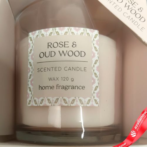Фото 2: Свеча в стакане «Rose Oud Wood» ароматическая (стекло), H7,5хD7см