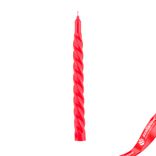 Маленькое фото 1: Свеча «Спираль», 8 часов, H 24 см x D 2 см, красный