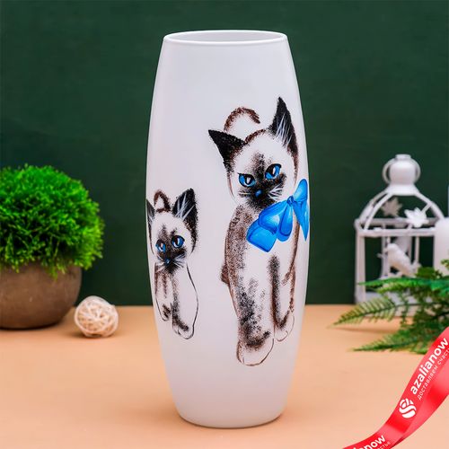 Ваза «Кошечки», d-7,5 см, 11х25 см