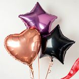 Маленькое фото 1: Композиция из 3 шаров с гелием, 1 яркое сердце и 2 звезды