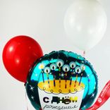 Маленькое фото 2: Композиция из 3 шаров с гелием «С Днем Рождения (торт со свечками)», вар. 3