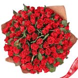 Маленькое фото 1: Букет из 101 красной розы, 50 см, Голландия