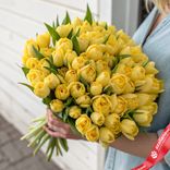 Маленькое фото 1: Букет из 50 пионовидных желтых тюльпанов, Голландия