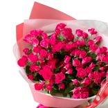 Маленькое фото 2: Акция! Букет из 15 кустовых малиновых роз (букеты на торжество)