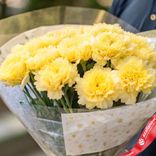 Маленькое фото 3: Букет из 11 желтых гвоздик в пленке с лентой, Голландия