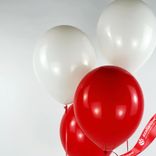 Маленькое фото 2: Композиция из 4 шаров с гелием, 30 см, красный, белый