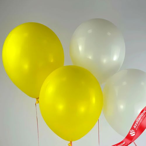 Фото 2: Композиция из 4 шаров с гелием, 30 см, желтый, белый