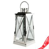 Маленькое фото 5: Набор серебряных «Фонарей» 3шт. (металл/стекло), 22x22xH50см