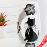 Маленькое фото 2: Ваза стекло «Кошка» 5, d-7,5 см, 10х26 см, v=1,7 л