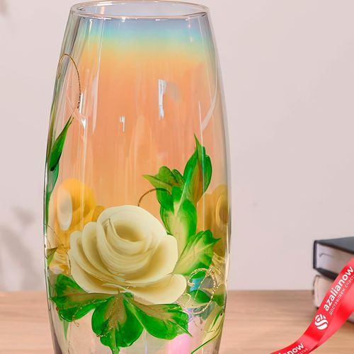 Фото 4: Ваза FLORA «Белая роза» (дымка), d-8 см, 11,5х26 см