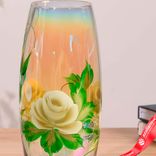 Маленькое фото 4: Ваза FLORA «Белая роза» (дымка), d-8 см, 11,5х26 см