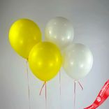 Маленькое фото 1: Композиция из 4 шаров с гелием, 30 см, желтый, белый
