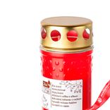 Маленькое фото 5: Свеча парафиновая с крышкой, 24 часа, H 11 см x D 5 см, красный