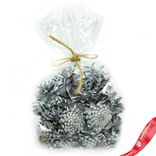 Маленькое фото 1: Набор шишек сосновых 30шт., 3-5см, серебряный