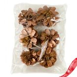 Маленькое фото 1: Набор шишек сосновых 6шт., 6см, медный