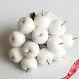 Маленькое фото 2: Набор яблок с глиттером на вставках 12шт., D2,2xL10,5см, белый